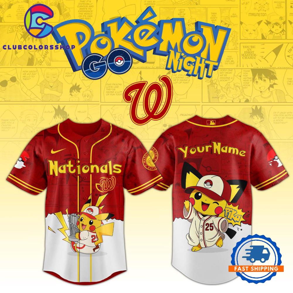 MLB Washington Nationals Pokemon GO Night Design Baseball Jersey