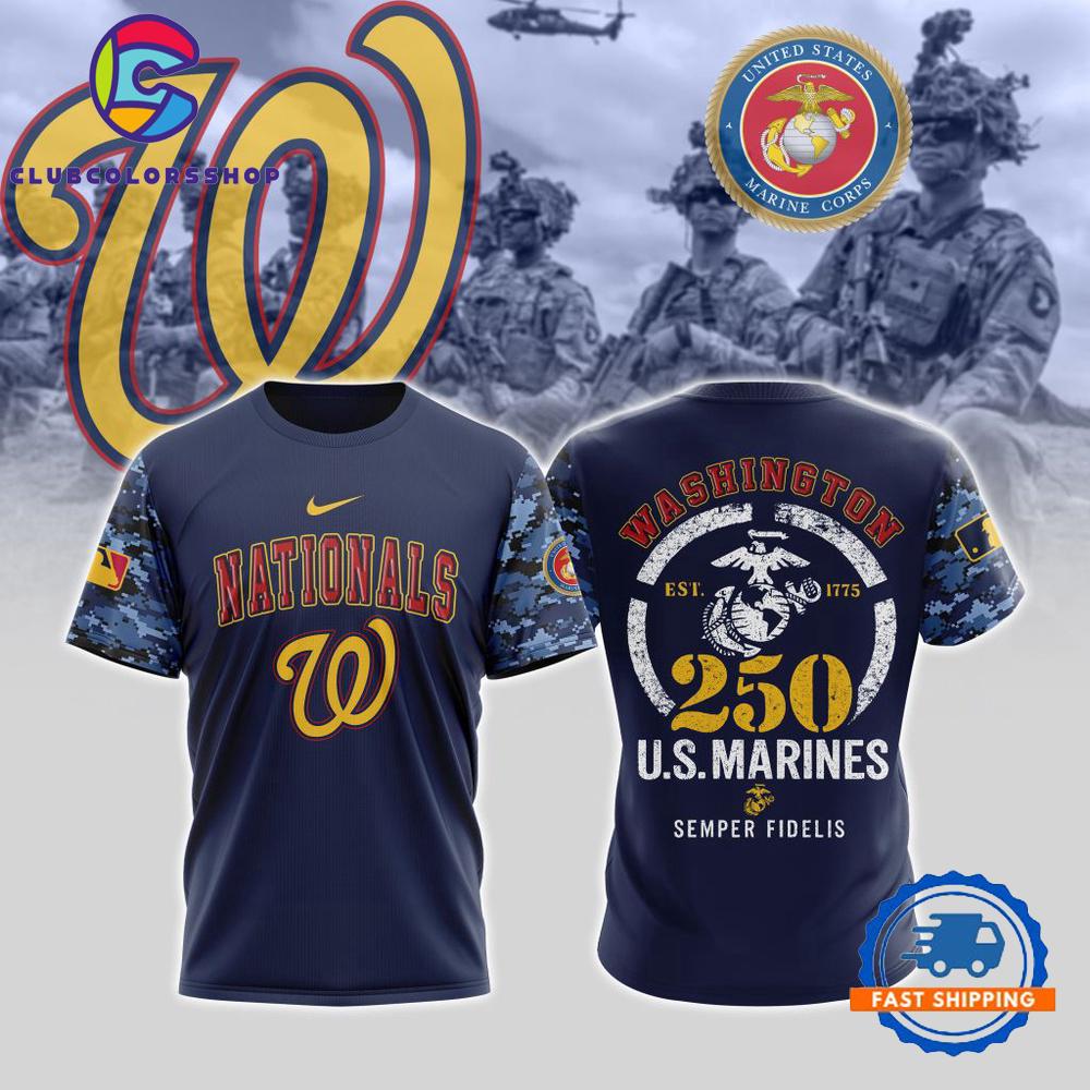 MLB Washington Nationals USMC 250th Birthday Design T Shirt, Hoodie, Sweatshirt