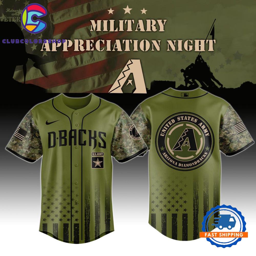MLB Arizona Diamondbacks Army Military Appreciation Design Baseball Jersey