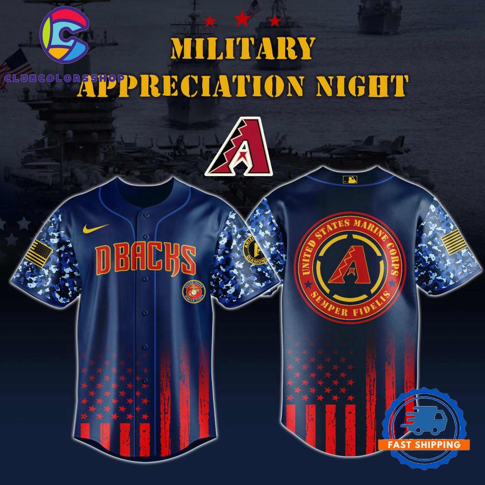 MLB Arizona Diamondbacks Marine Corps Military Appreciation Design Baseball Jersey