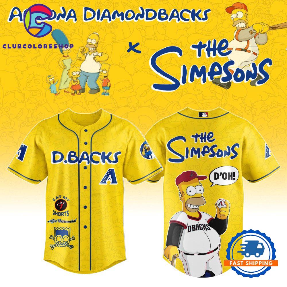 MLB Arizona Diamondbacks Special The Simpsons New Design Baseball Jersey