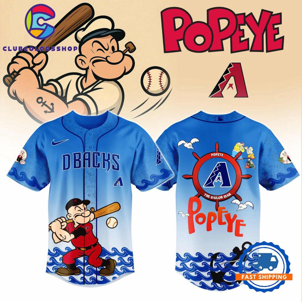 MLB Arizona Diamondbacks x Popeye Design Baseball Jersey