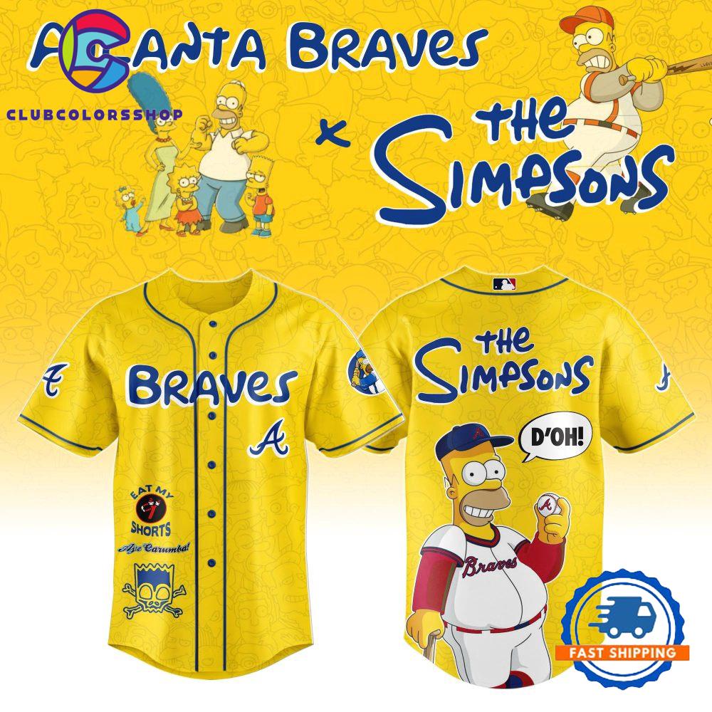 MLB Atlanta Braves Special The Simpsons New Design Baseball Jersey