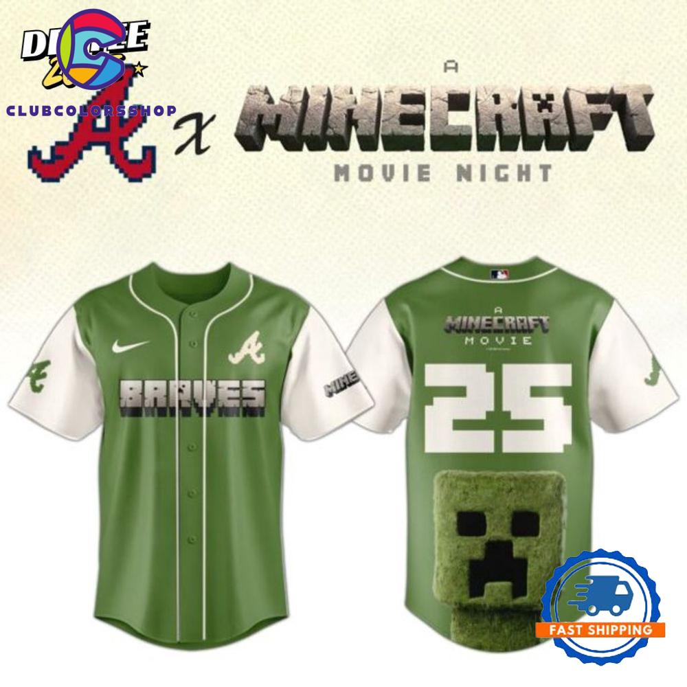 MLB Atlanta Braves x A Minecraft Movie Baseball Jersey