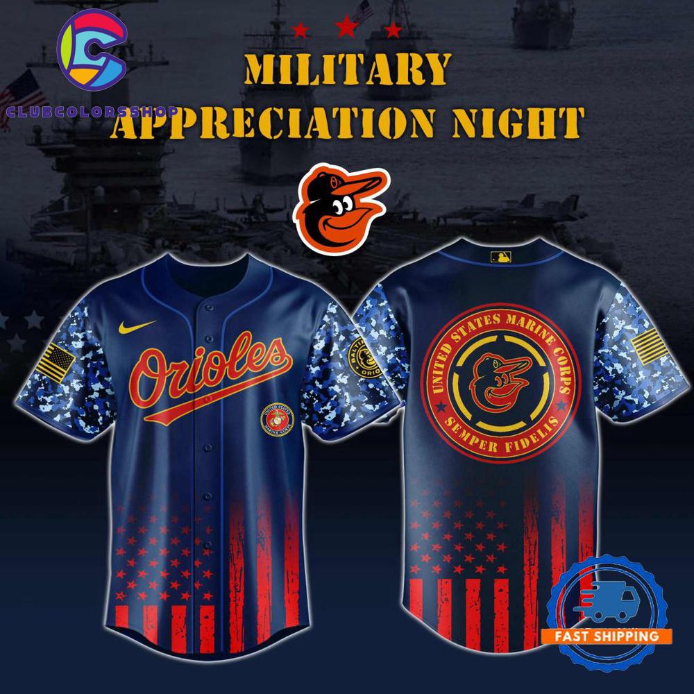 MLB Baltimore Orioles Marine Corps Military Appreciation Design Baseball Jersey