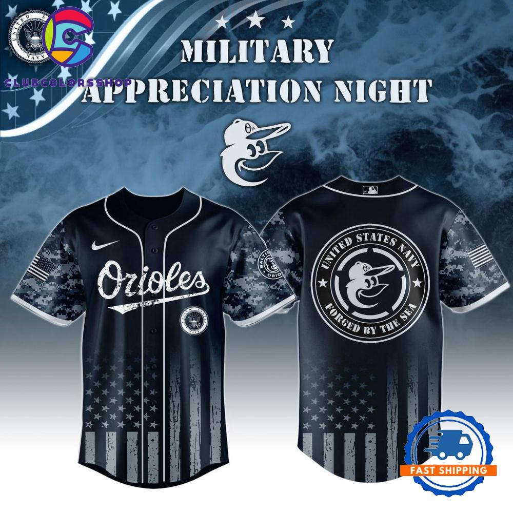 MLB Baltimore Orioles Navy Military Appreciation Baseball Jersey