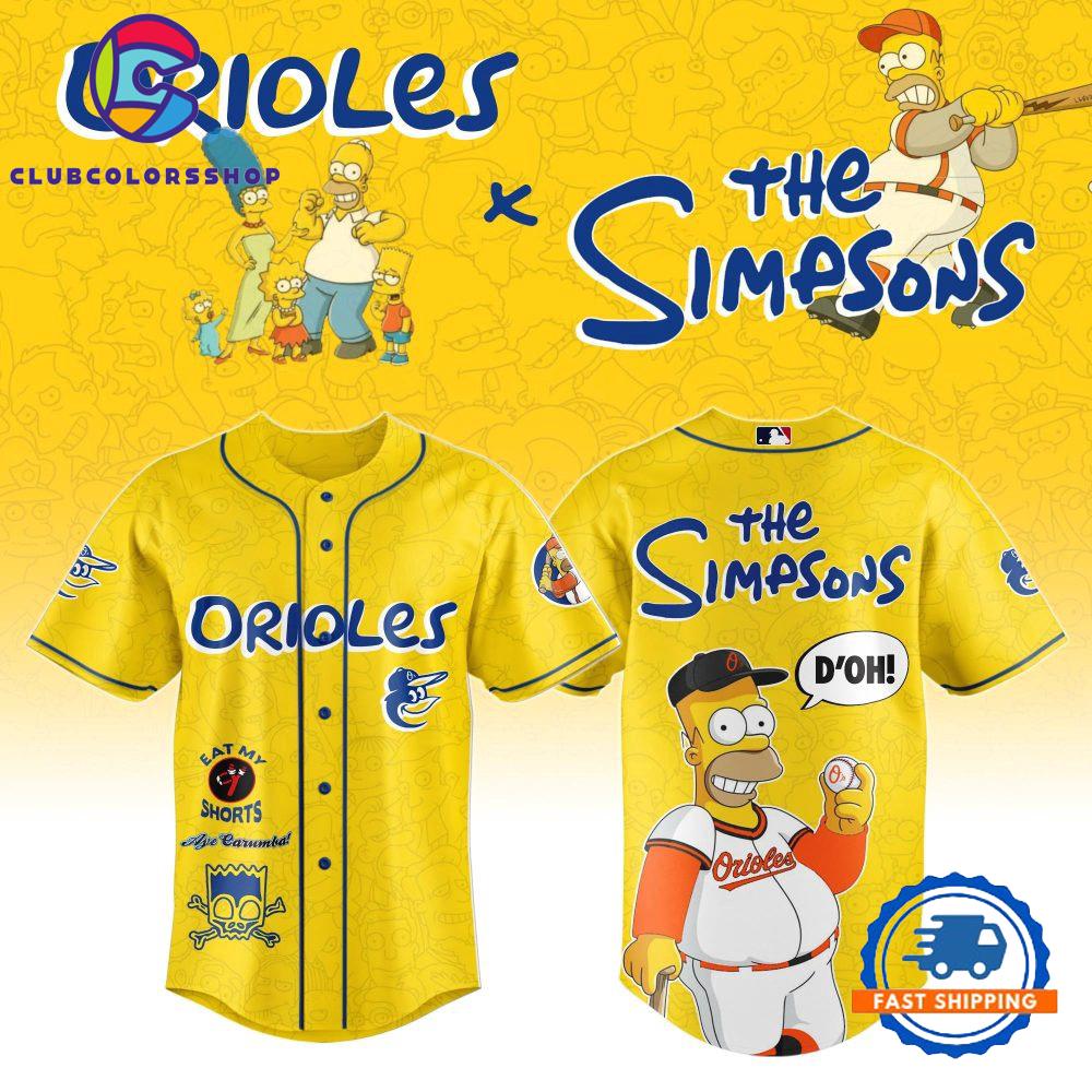 MLB Baltimore Orioles Special The Simpsons New Design Baseball Jersey