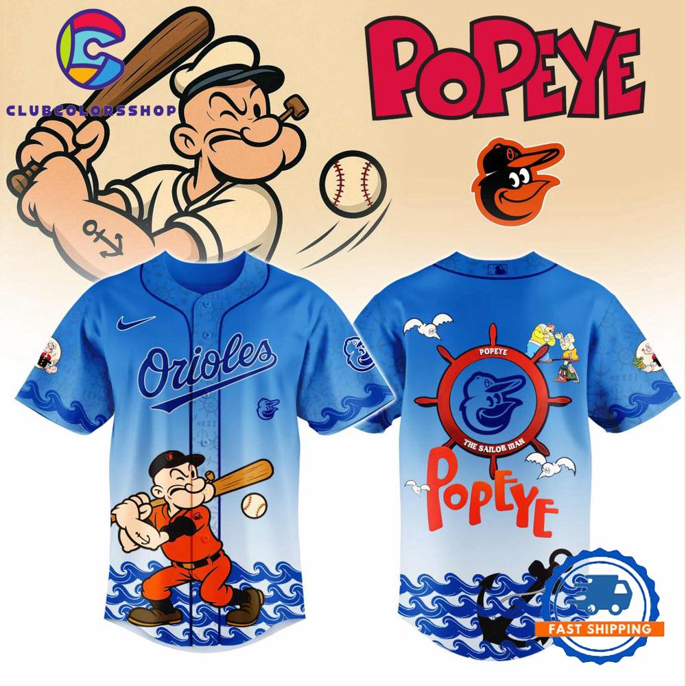MLB Baltimore Orioles x Popeye Design Baseball Jersey