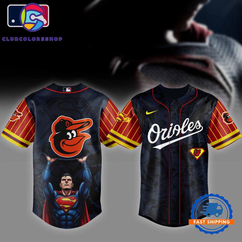 MLB Baltimore Orioles x Superman Design Baseball Jersey
