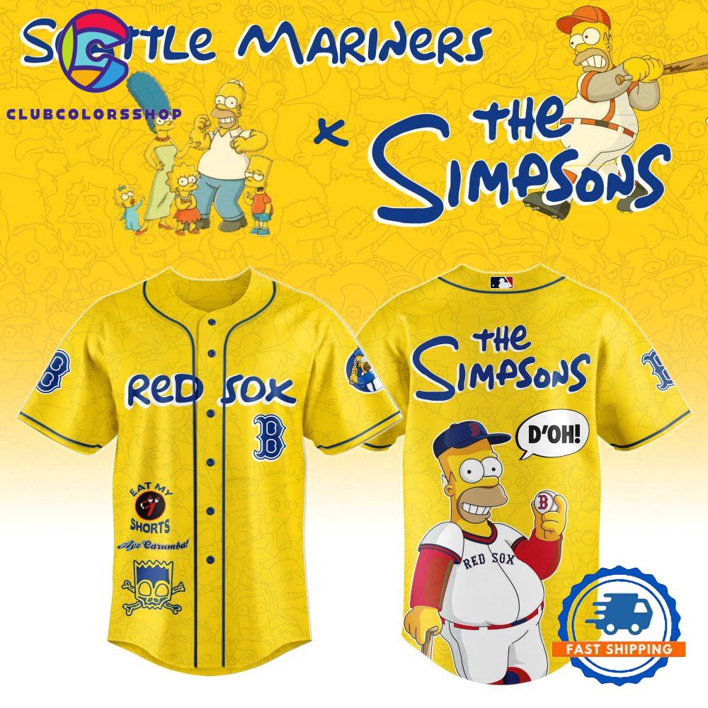 MLB Boston Red Sox Special The Simpsons New Design Baseball Jersey