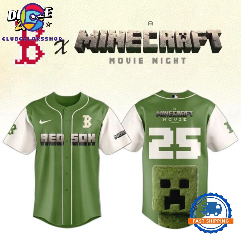 MLB Boston Red Sox x A Minecraft Movie Baseball Jersey
