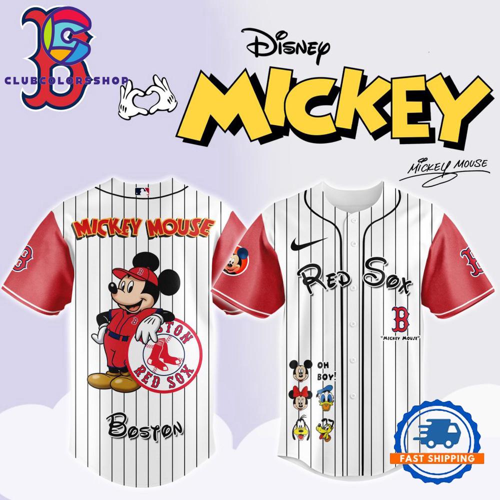 MLB Boston Red Sox x Mickey Mouse And Friends Baseball Jersey