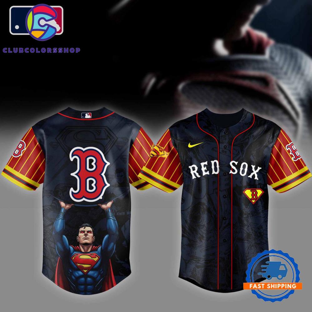 MLB Boston Red Sox x Superman Design Baseball Jersey