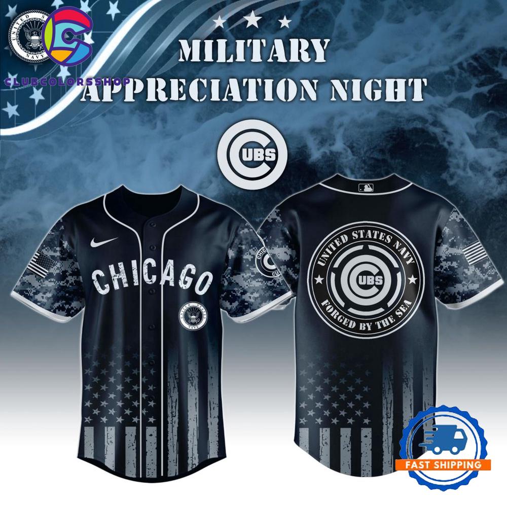 MLB Chicago Cubs Navy Military Appreciation Baseball Jersey