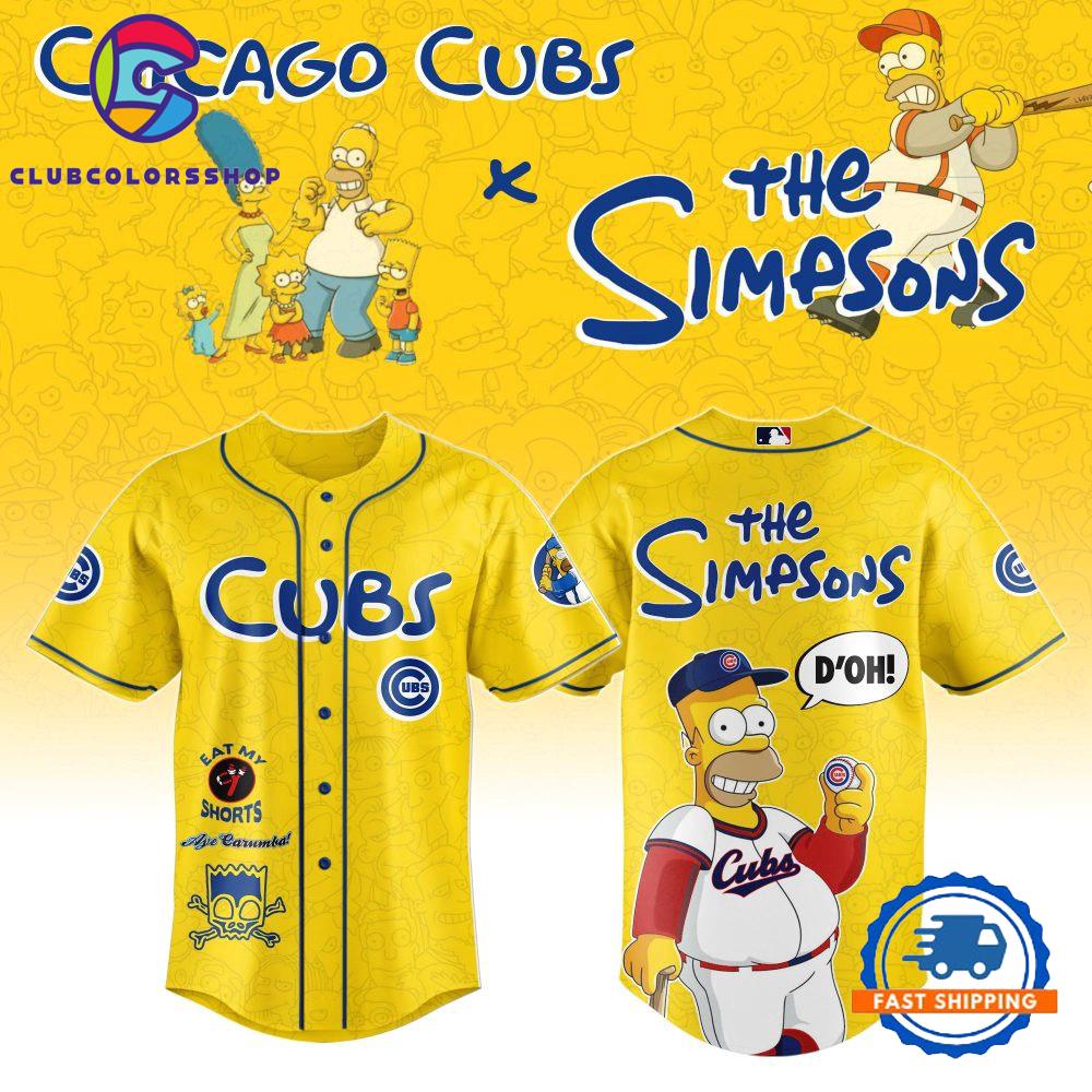MLB Chicago Cubs Special The Simpsons New Design Baseball Jersey