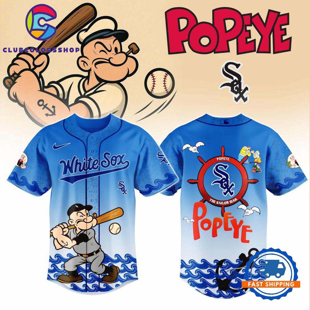 MLB Chicago White Sox x Popeye Design Baseball Jersey