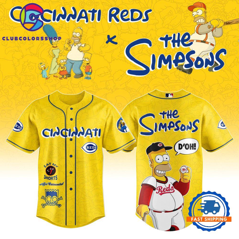 MLB Cincinnati Reds Special The Simpsons New Design Baseball Jersey