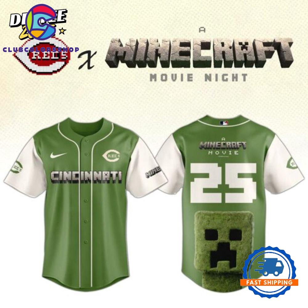 MLB Cincinnati Reds x A Minecraft Movie Baseball Jersey