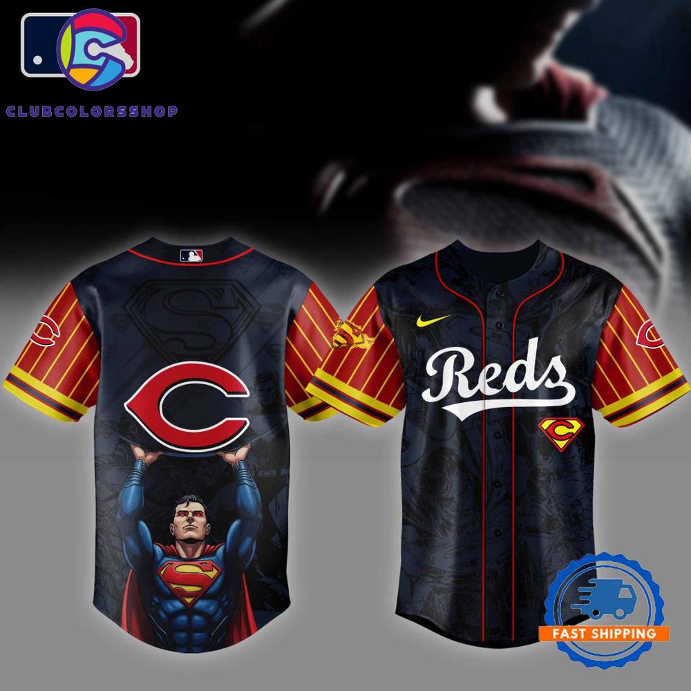 MLB Cincinnati Reds x Superman Design Baseball Jersey