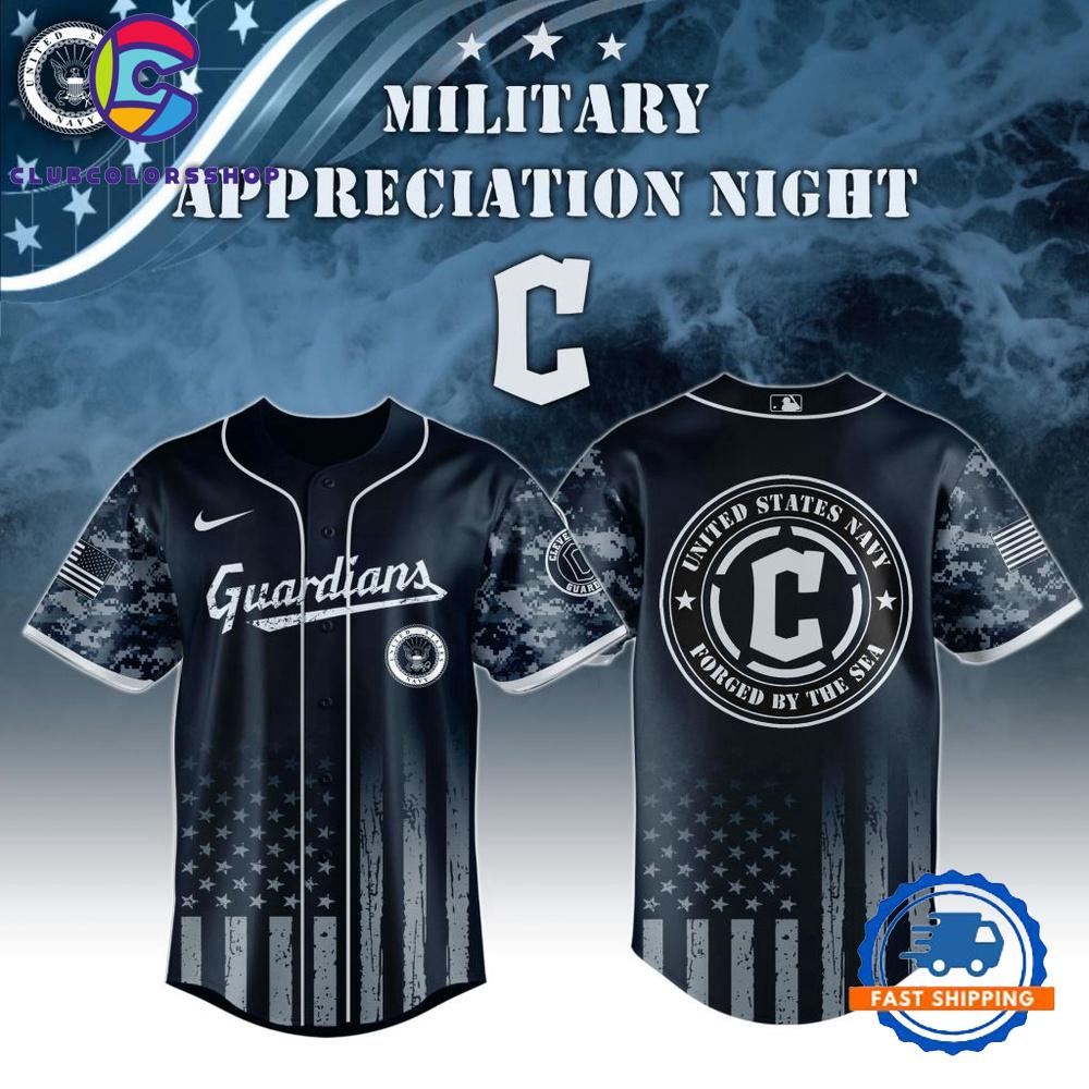 MLB Cleveland Guardians Navy Military Appreciation Baseball Jersey