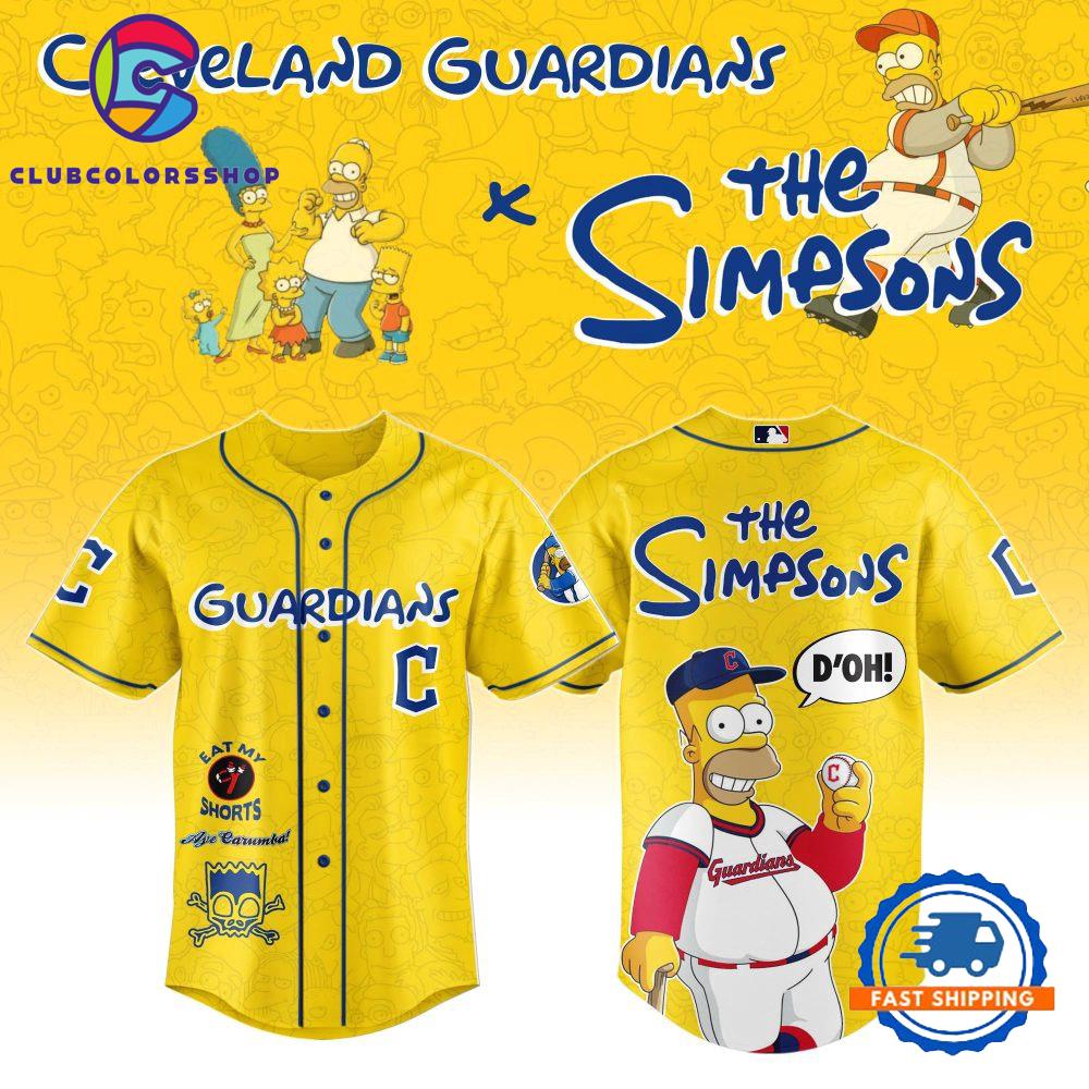 MLB Cleveland Guardians Special The Simpsons New Design Baseball Jersey