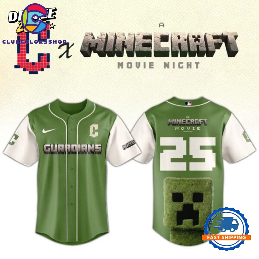 MLB Cleveland Guardians x A Minecraft Movie Baseball Jersey