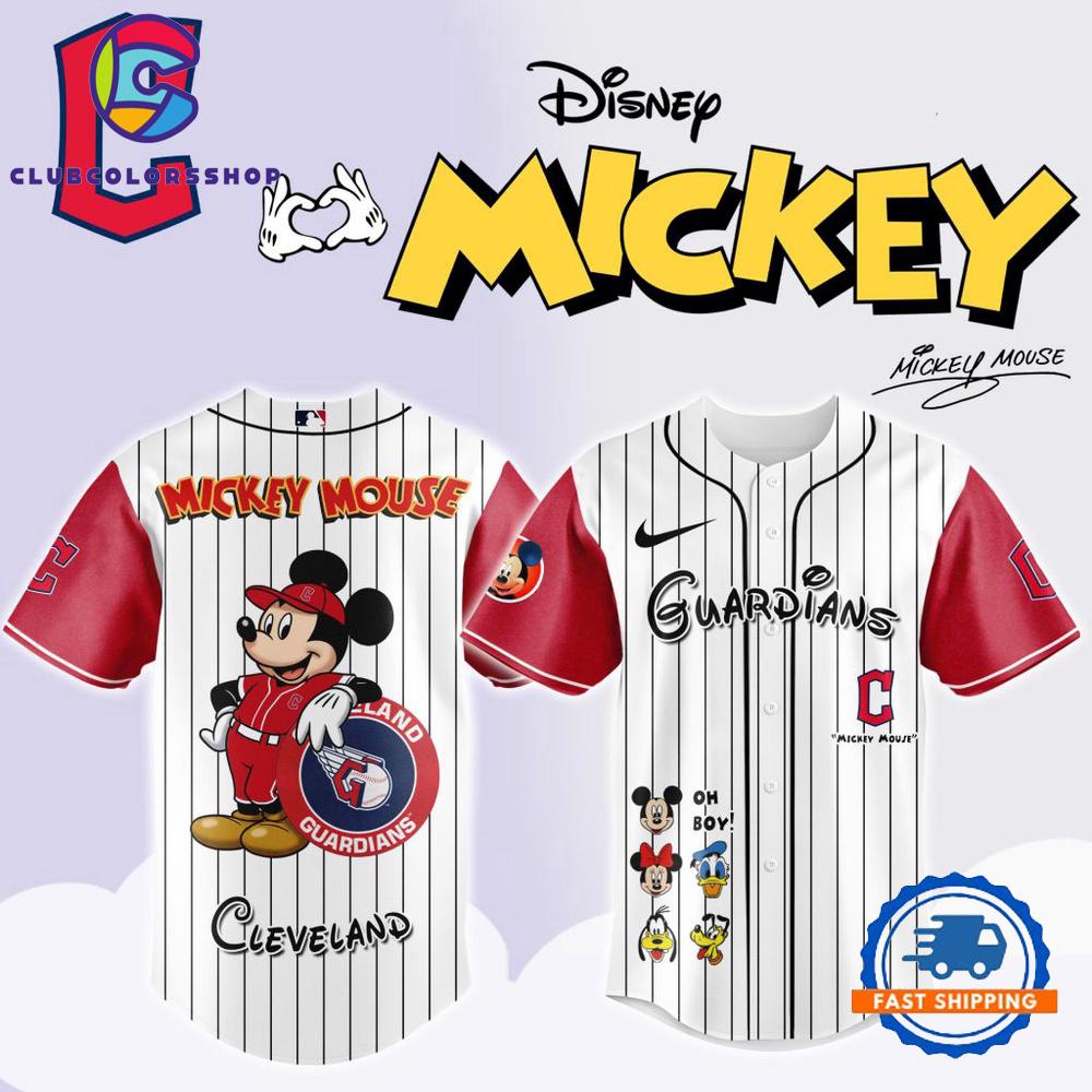MLB Cleveland Guardians x Mickey Mouse And Friends Baseball Jersey