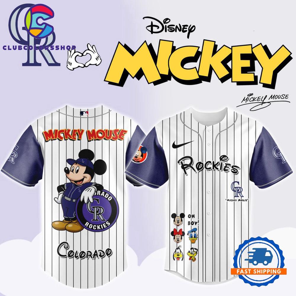 MLB Colorado Rockies x Mickey Mouse And Friends Baseball Jersey