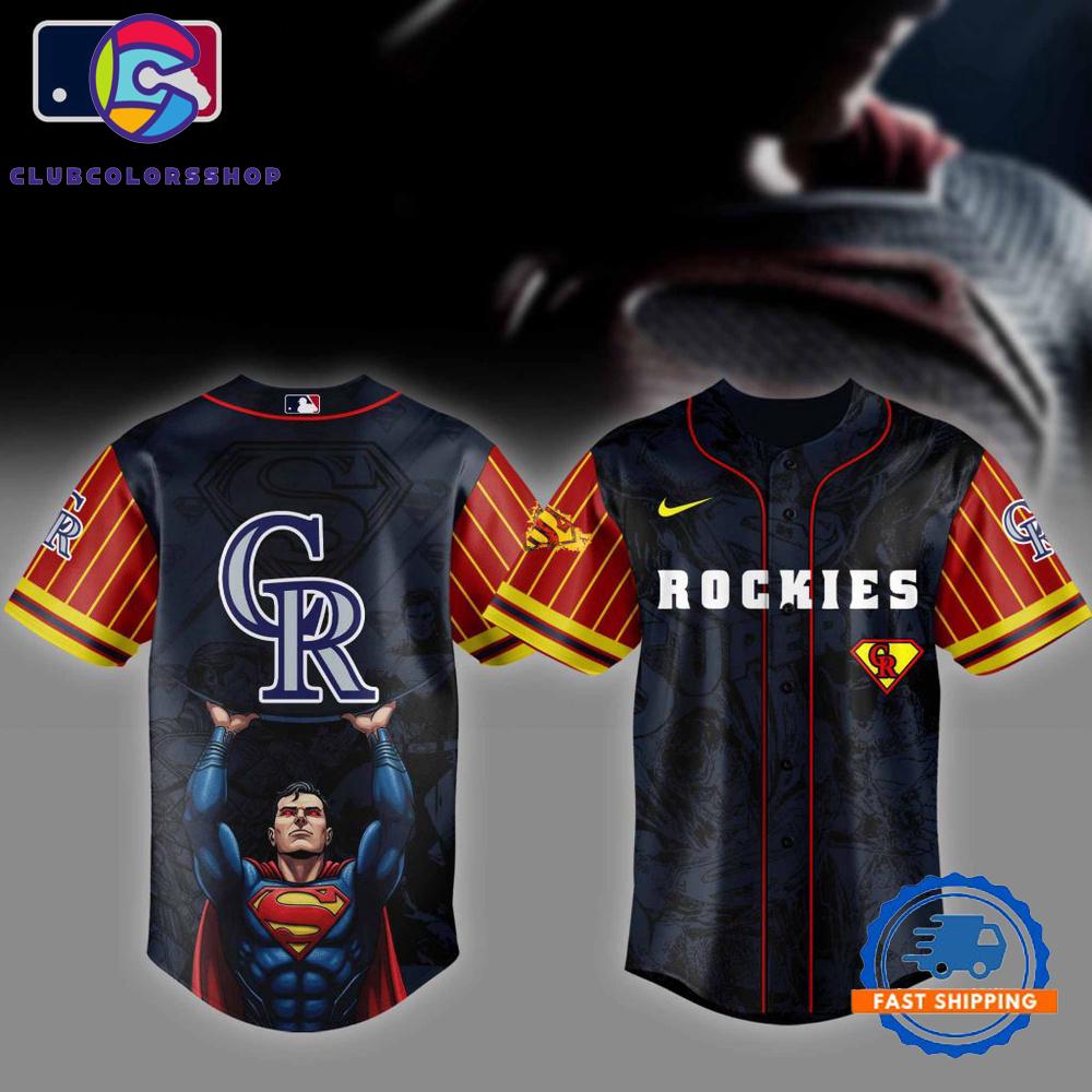 MLB Colorado Rockies x Superman Design Baseball Jersey