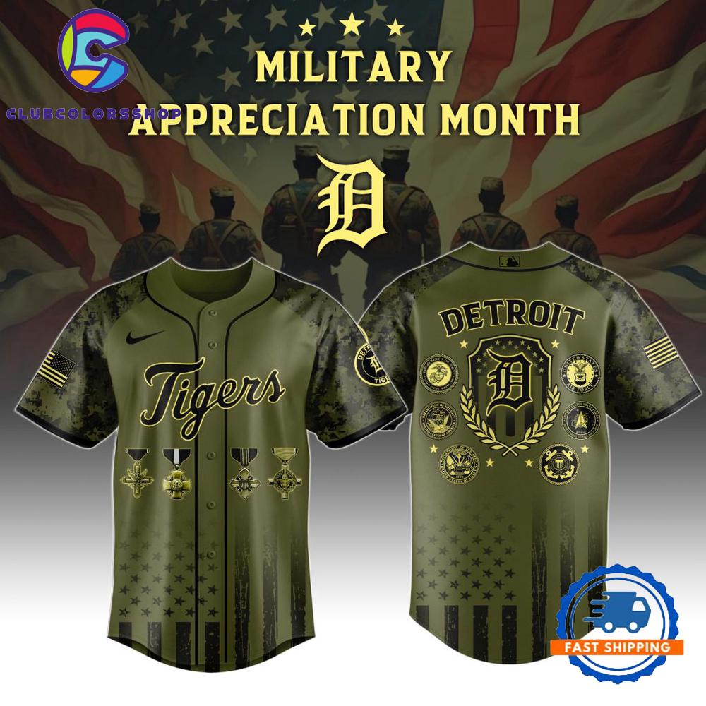 MLB Detroit Tigers Celebrate Military Appreciation Baseball Jersey