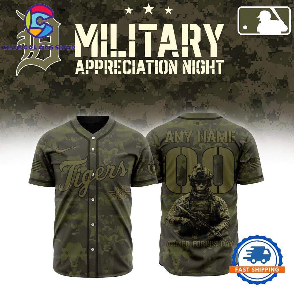 MLB Detroit Tigers Military Appreciation Month Baseball Jersey