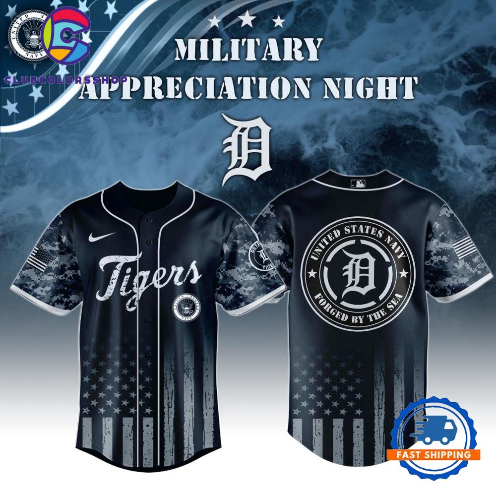 MLB Detroit Tigers Navy Military Appreciation Baseball Jersey
