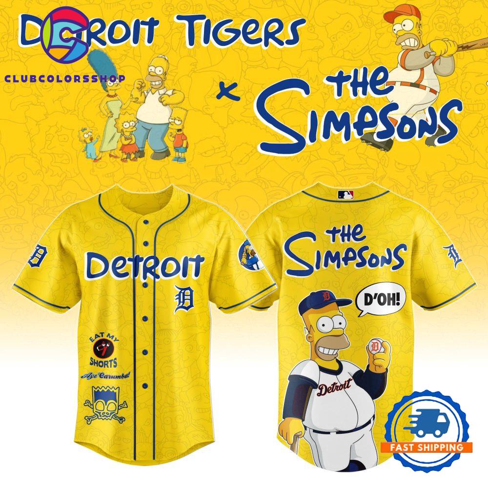 MLB Detroit Tigers Special The Simpsons New Design Baseball Jersey