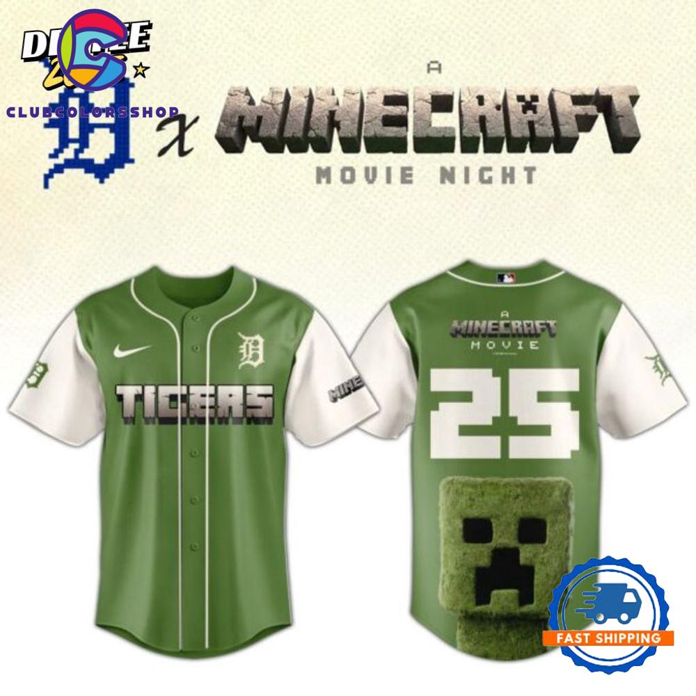 MLB Detroit Tigers x A Minecraft Movie Baseball Jersey