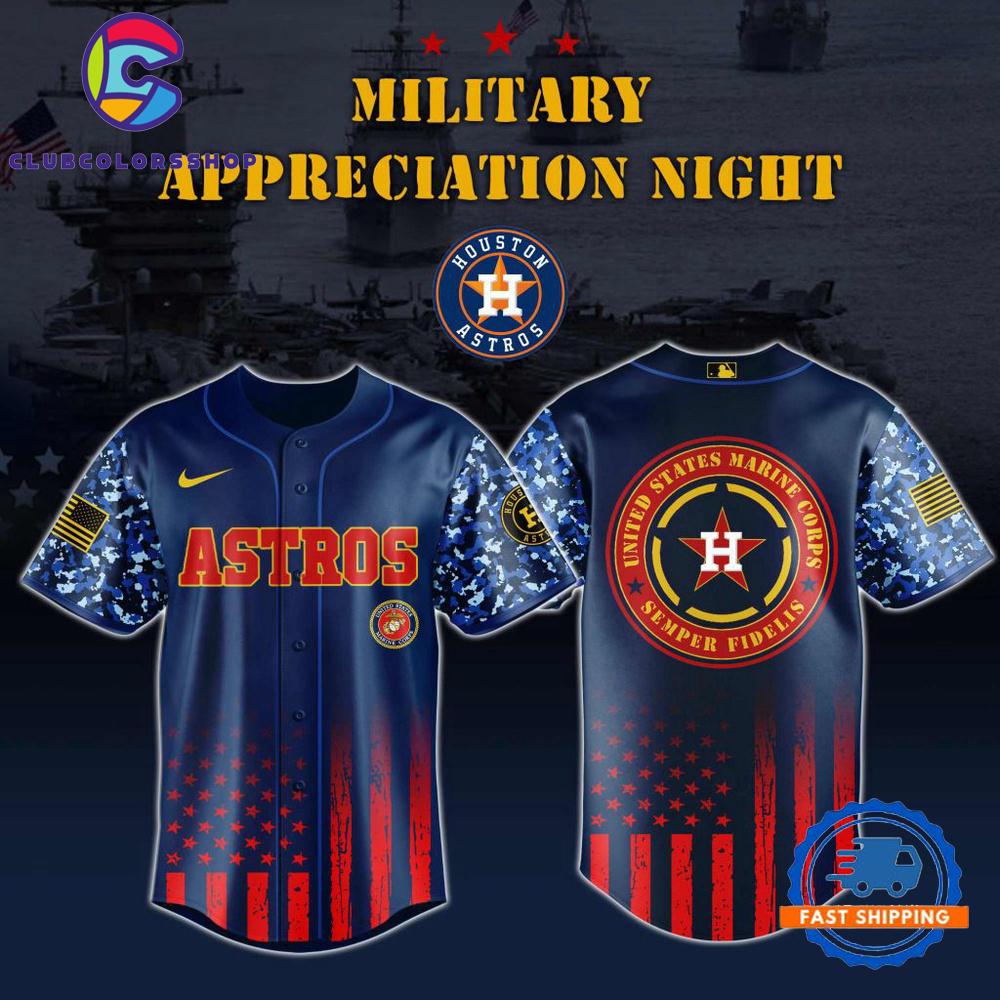 MLB Houston Astros Marine Corps Military Appreciation Design Baseball Jersey