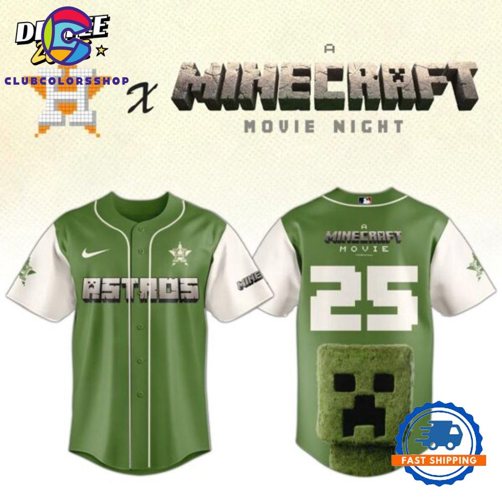 MLB Houston Astros x A Minecraft Movie Baseball Jersey