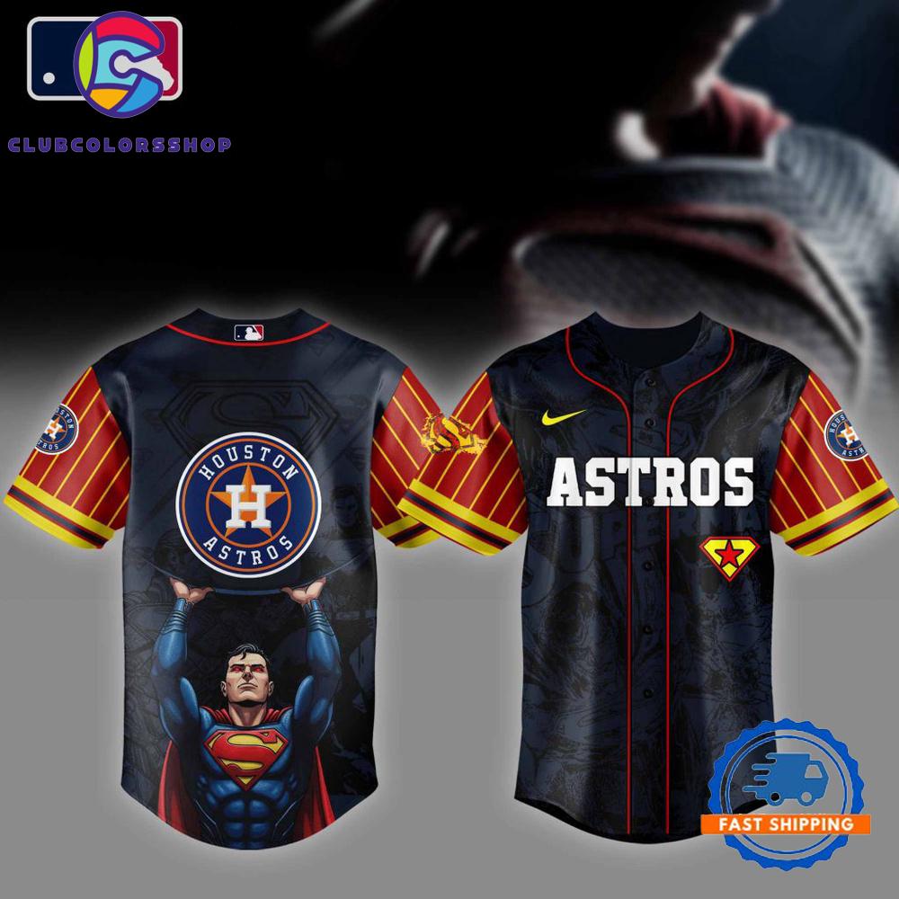 MLB Houston Astros x Superman Design Baseball Jersey
