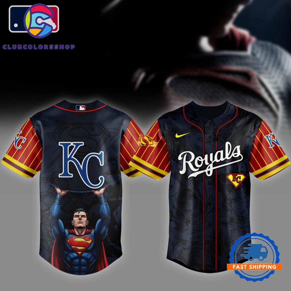 MLB Kansas City Royals x Superman Design Baseball Jersey