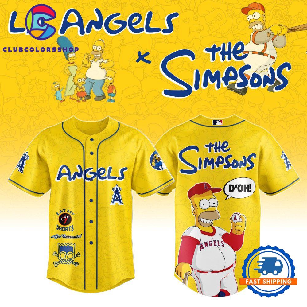 MLB Los Angeles Angels Special The Simpsons New Design Baseball Jersey