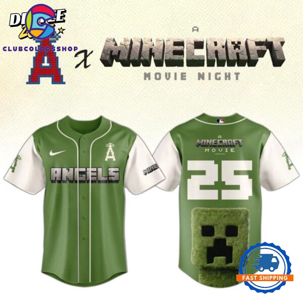 MLB Los Angeles Angels x A Minecraft Movie Baseball Jersey