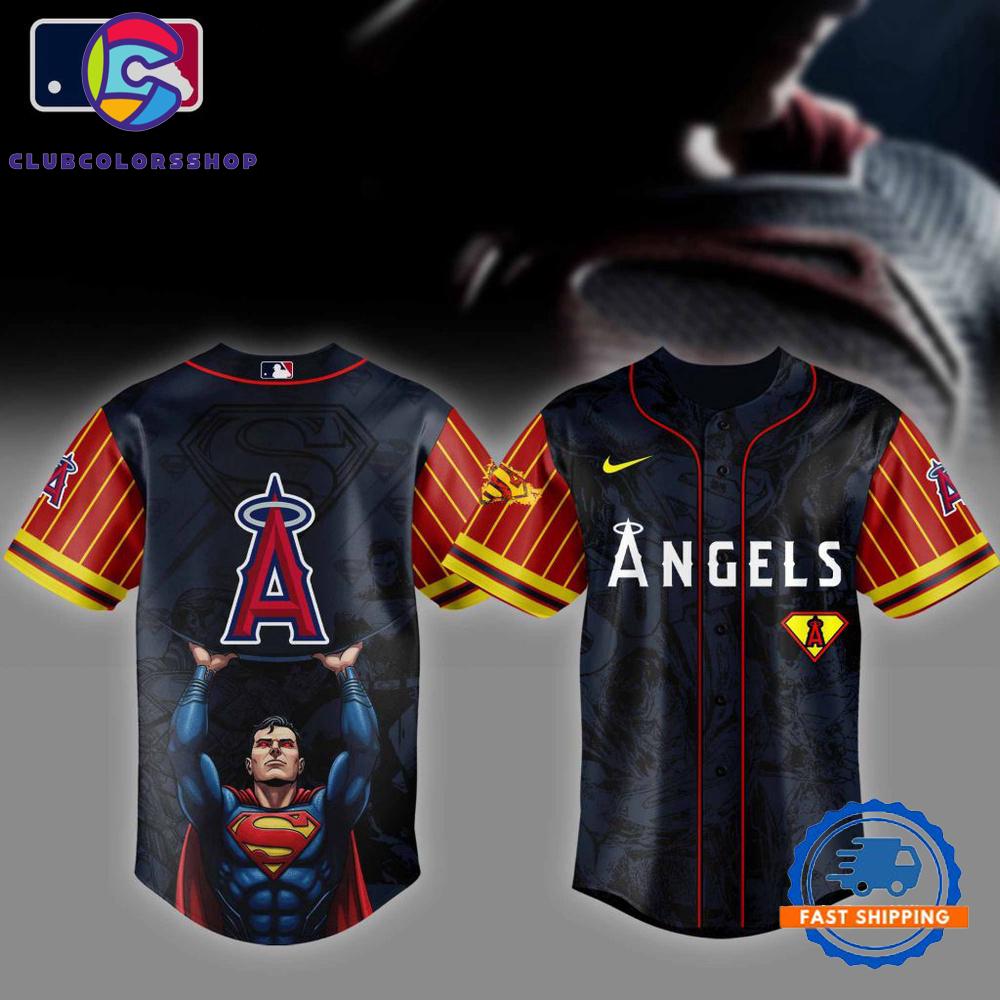 MLB Los Angeles Angels x Superman Design Baseball Jersey