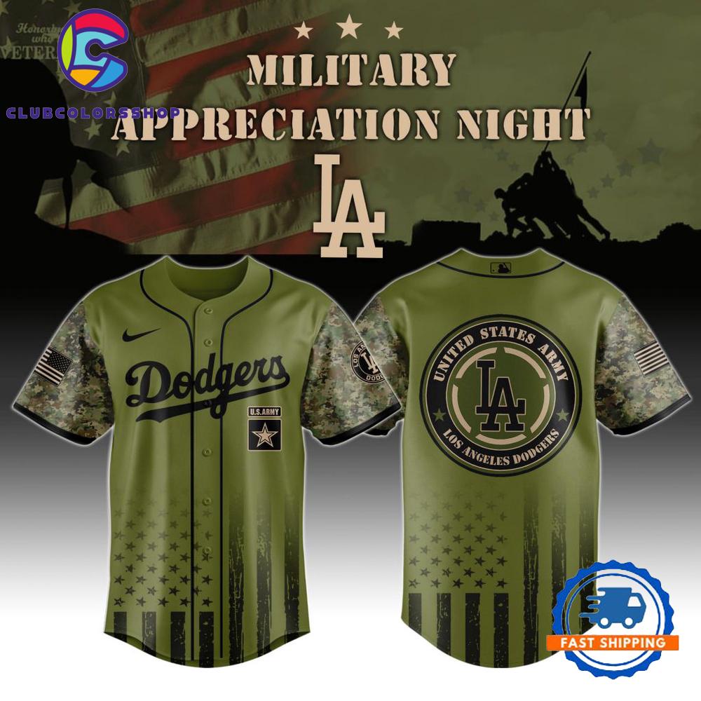 MLB Los Angeles Dodgers Army Military Appreciation Design Baseball Jersey