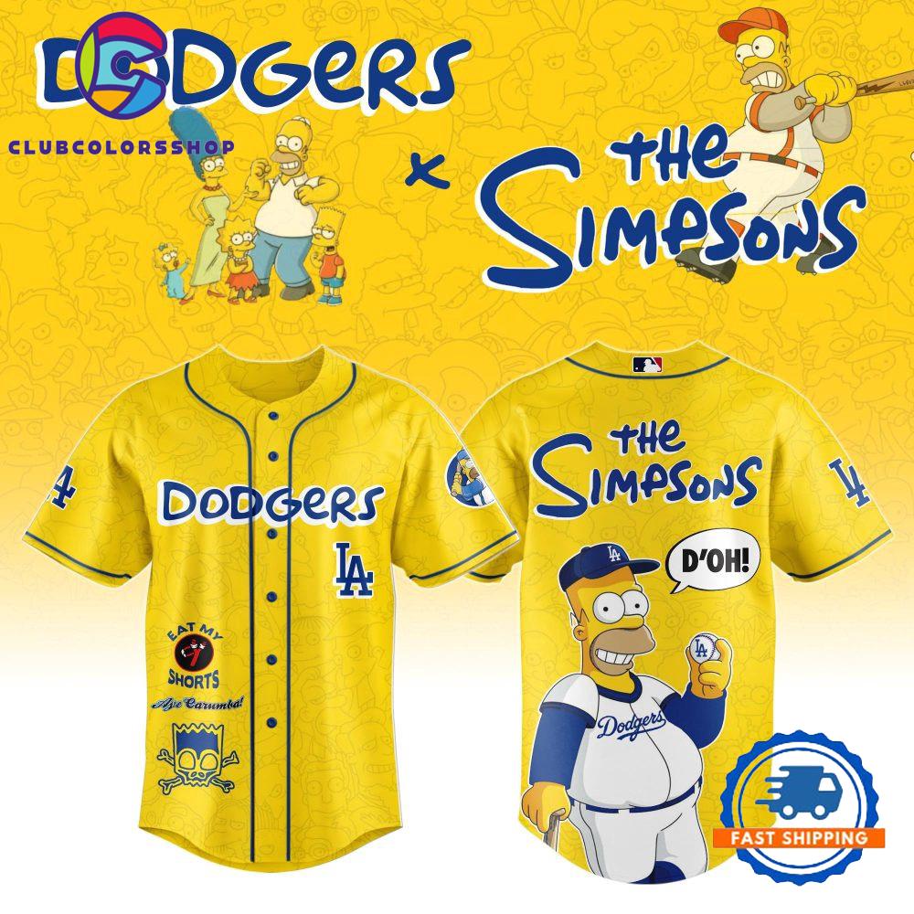 MLB Los Angeles Dodgers Special The Simpsons New Design Baseball Jersey