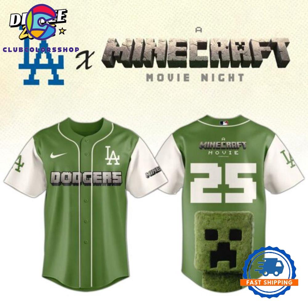 MLB Los Angeles Dodgers x A Minecraft Movie Baseball Jersey