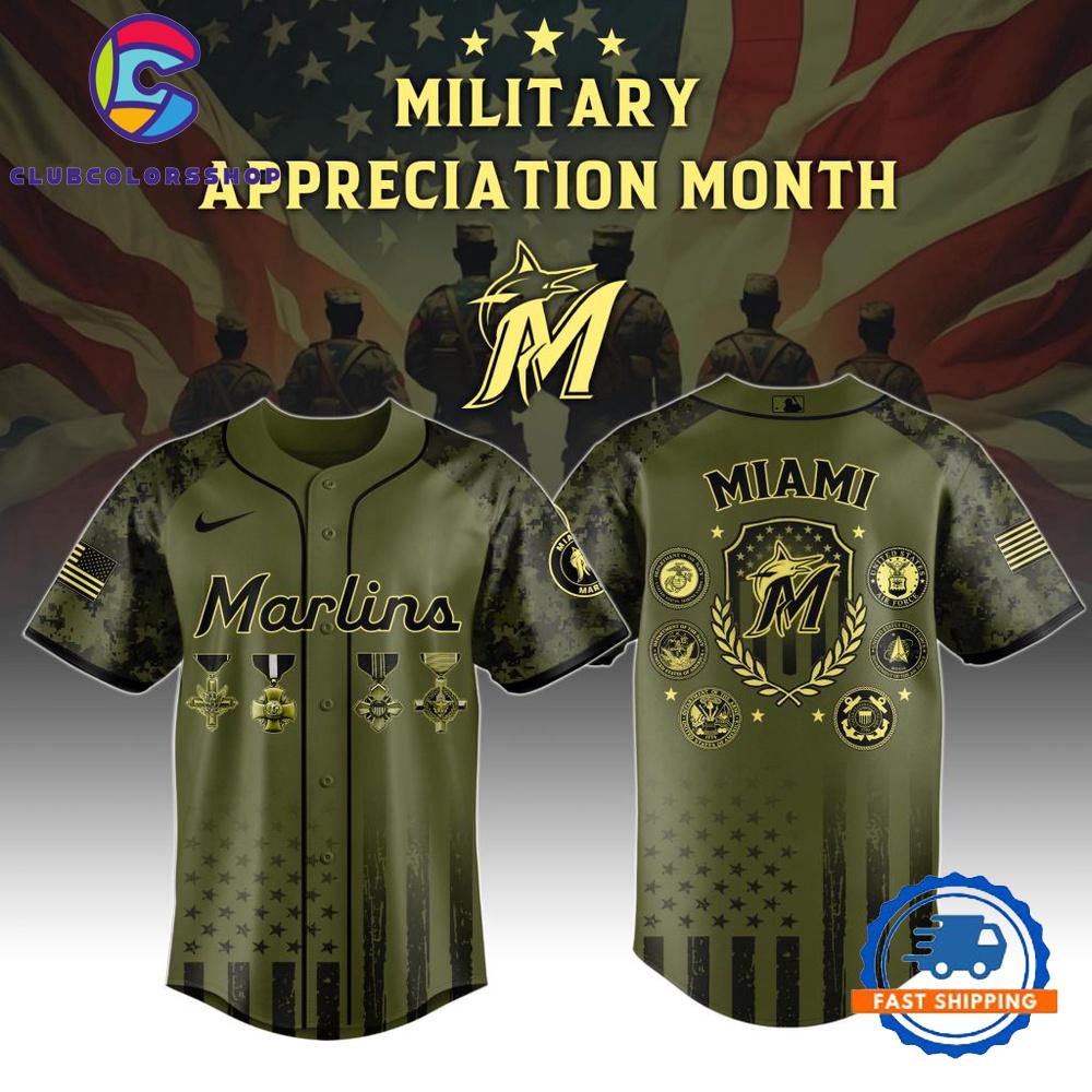 MLB Miami Marlins Celebrate Military Appreciation Baseball Jersey