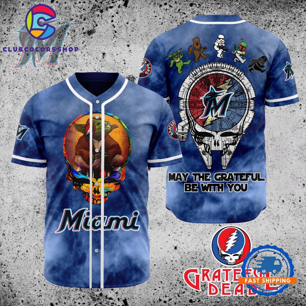 MLB Miami Marlins Grateful Dead Baseball Jersey
