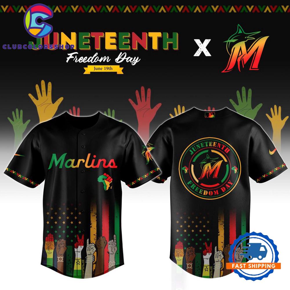 MLB Miami Marlins Juneteenth Freedom Day Baseball Jersey