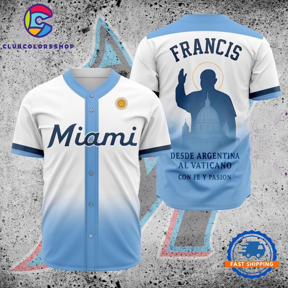 MLB Miami Marlins Pray For Pope Francis Baseball Jersey