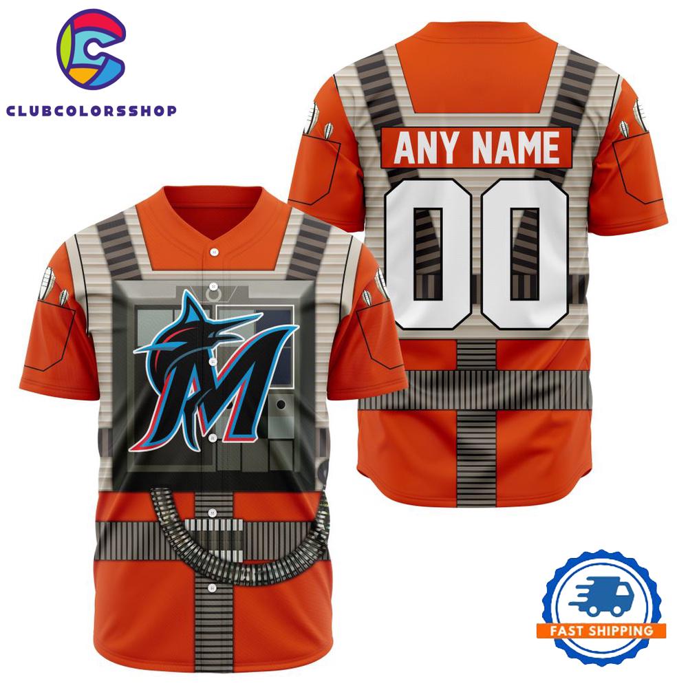 MLB Miami Marlins Special Star Wars Rebel Pilot Baseball Jersey