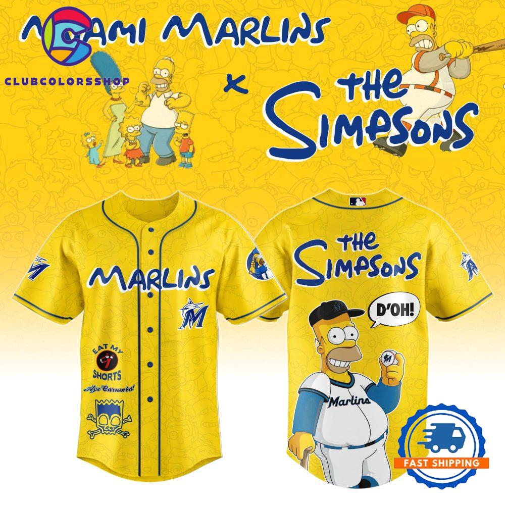 MLB Miami Marlins Special The Simpsons New Design Baseball Jersey